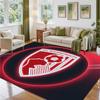 Bournemouth Football Design Crystal Velvet Rug Soft Decorative Mat for Bedroom Entrance