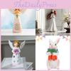 Figura de Conejo de Pascua de Resina con Ángel y Flor para Decoración de Fiesta de Primavera
