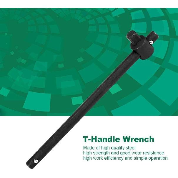 T-Handle Socket Wrench, Breaker Bar 1/2 Inch Drive Sliding T-Handle Socket Wrench Breaker Bar Heavy Duty Steel T handle Wrench Tire Changing Kit(#01