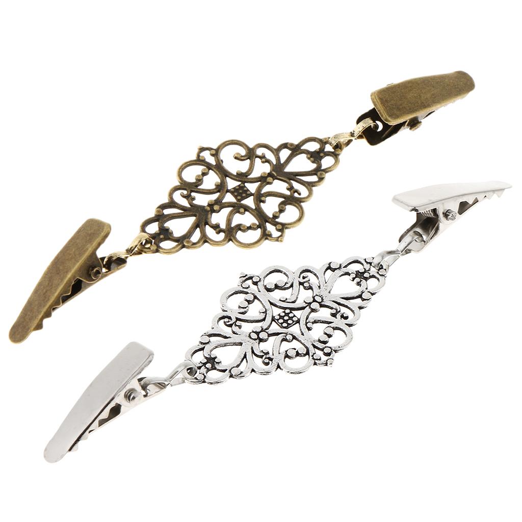 Retro Cardigan Sweater Clips Shirt Collar Clasp Brooch Women