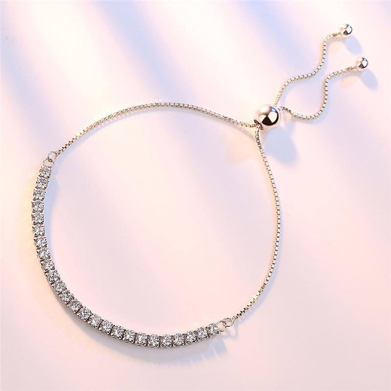 925 Sterling Silver Bracelet Elegant Zircon Tennis Crystal Chain For Women Fashion Noble Engagement Wedding Hot Gift