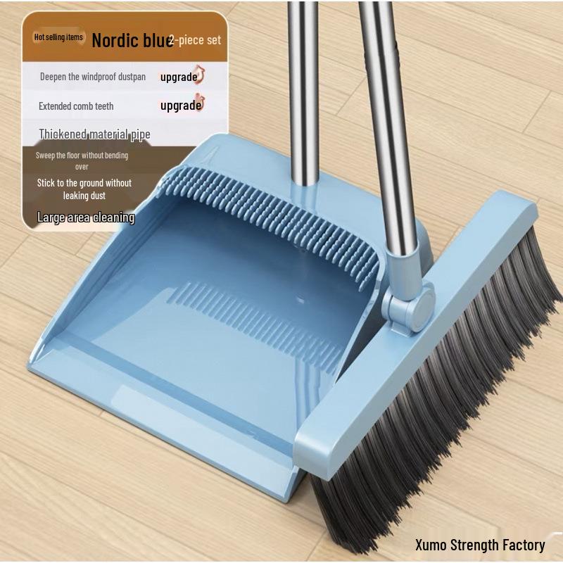 Magnetic Folding Broom & Dustpan Set for Efficient Floor Cleaning