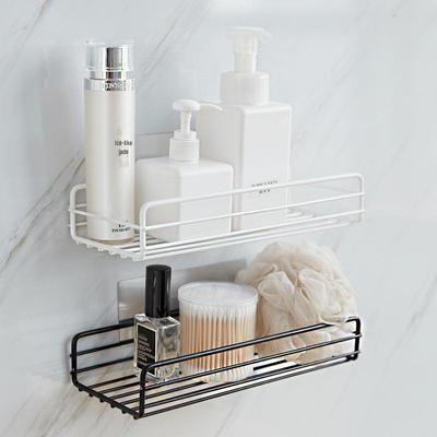 Punch-Free Rectangular Wall-Mounted Storage Rack for Bathroom and Kitchen
