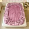Minimalist All-inclusive Plush Mattress Cover Solid Color Warm Winter Bed Sheet Elastic Band Washable Mattress Protector Bedroom