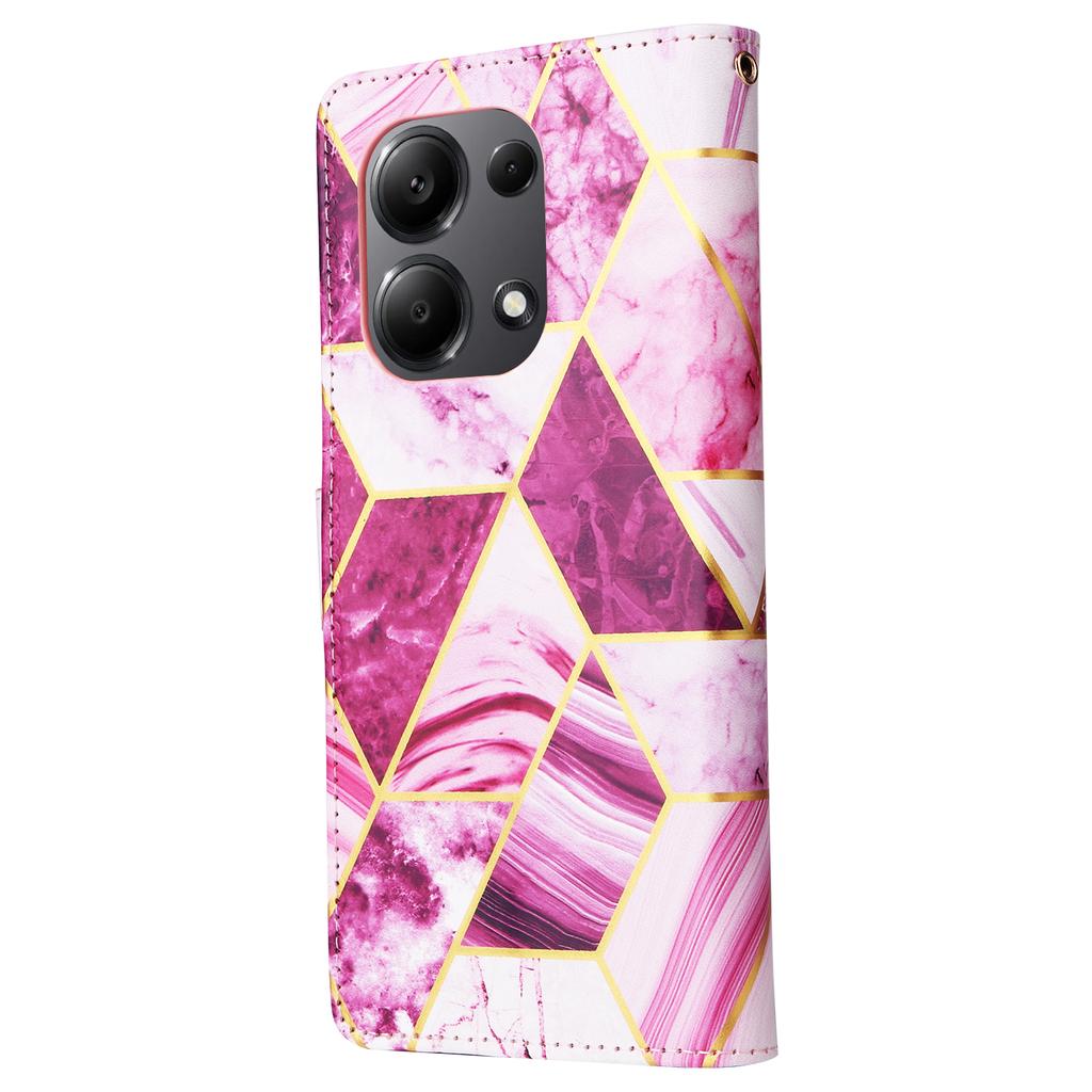 For Xiaomi Redmi Note 13 Pro 4G/Poco M6 Pro 4G Leather Flip Cover Marble Pattern Stand Wallet Phone Case