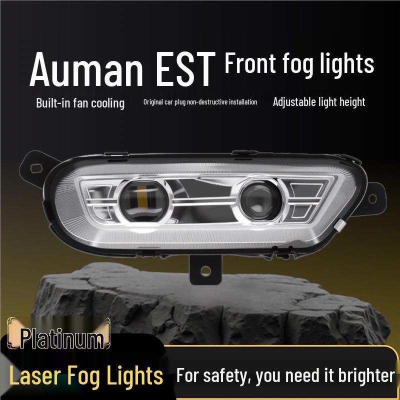Aumark EST LED Front Fog Light Assembly: Double Lens, High Brightness, Anti-Fog, Compatible with Foton Aumark and Daimler H5. Adjustable High/Low Light Yellow and White Right