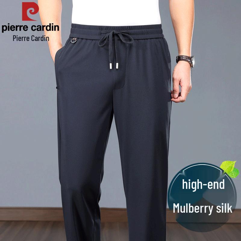 Pierre Cardin Men s Mulberry Silk Blend Cool-Feel Straight Leg Casual Pants 2XL