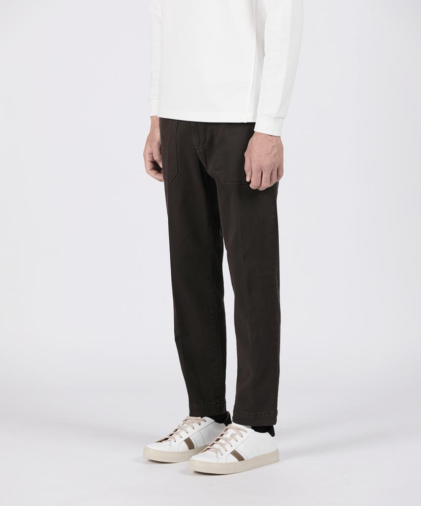 PANICALE Brown Comfy Fit Casual Dyed Cotton Pants
