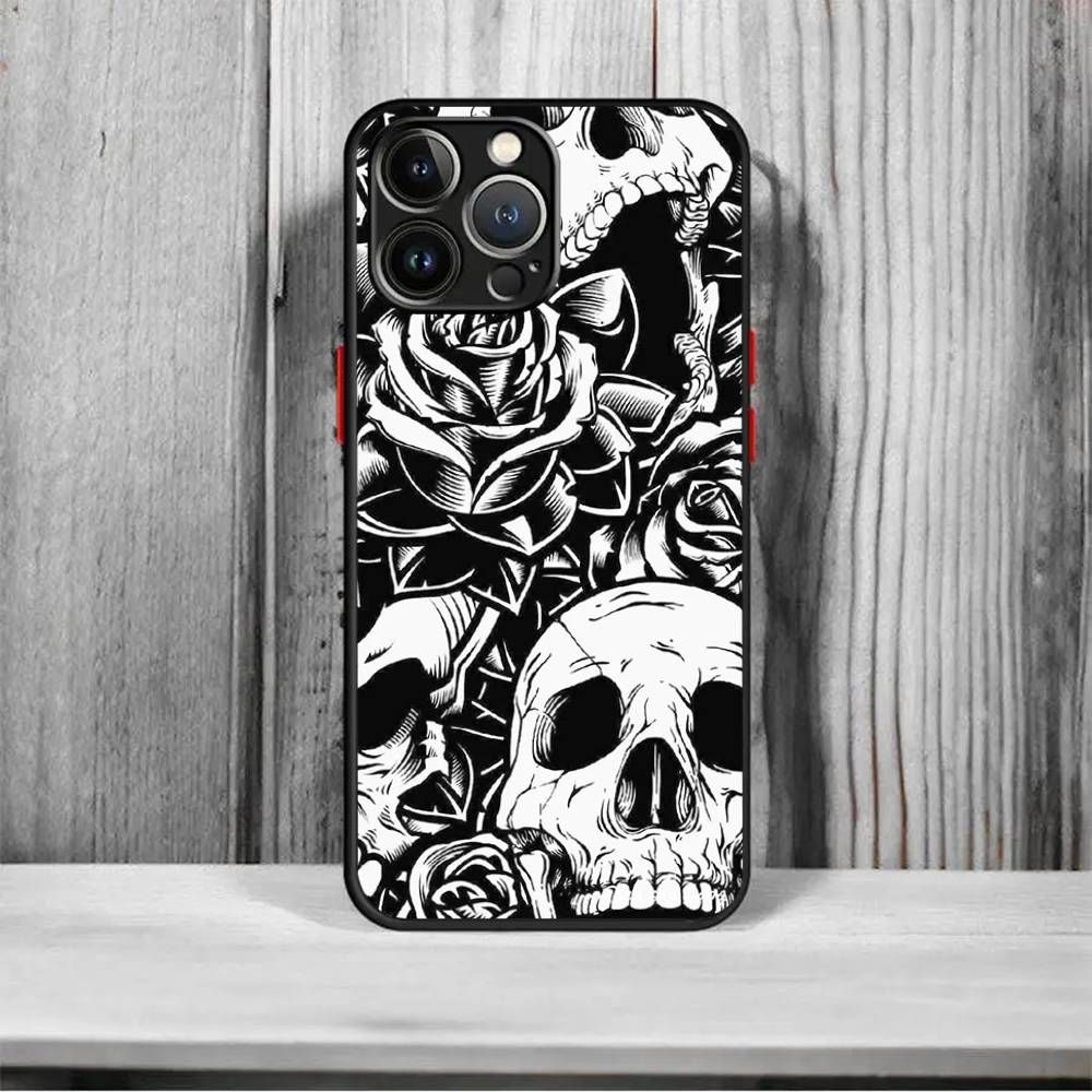 

Skull Gothic Creepy Pastel Goth Shockproof Matte Phone Case For IPhone 16 15 14 13 12 11 Pro Max X XS MAX Mini iPhone 16pro max