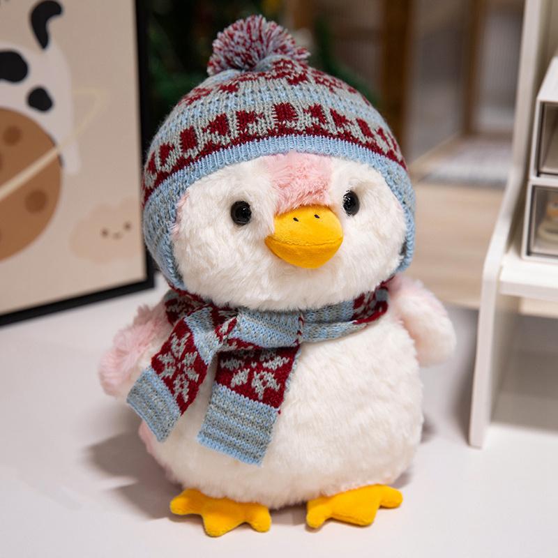 

Милая пушистая мультяшная шапка-шарф, плюшевая кукла-пингвин, подушка, черная, розовая, плюшевая игрушка-животное, домашний декор, подарок для мальчиков и девочек 20cm розовый