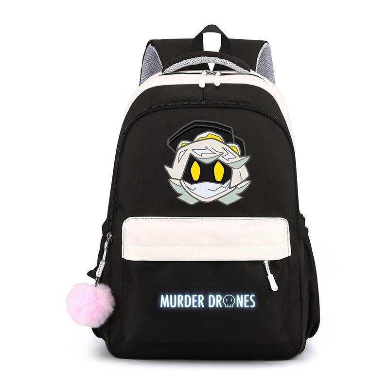 Murder Drones Backpack Teenager Daily Backpack Hot Anime High Capacity Rucksack Student Schoolbag Purple Bookbag Christmas Gift