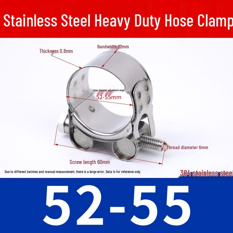 304 Stainless Steel European-Style Heavy-Duty Worm Drive Hose Clamp