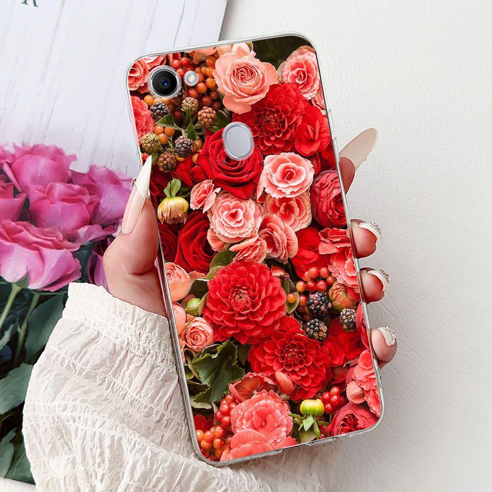 Clear For Oppo F7 Case Kawaii Cute Cat Fashion Flower Funny Luxury Painted Soft Back Cover For OppoF7 Phone Case CPH1821 CPH1819