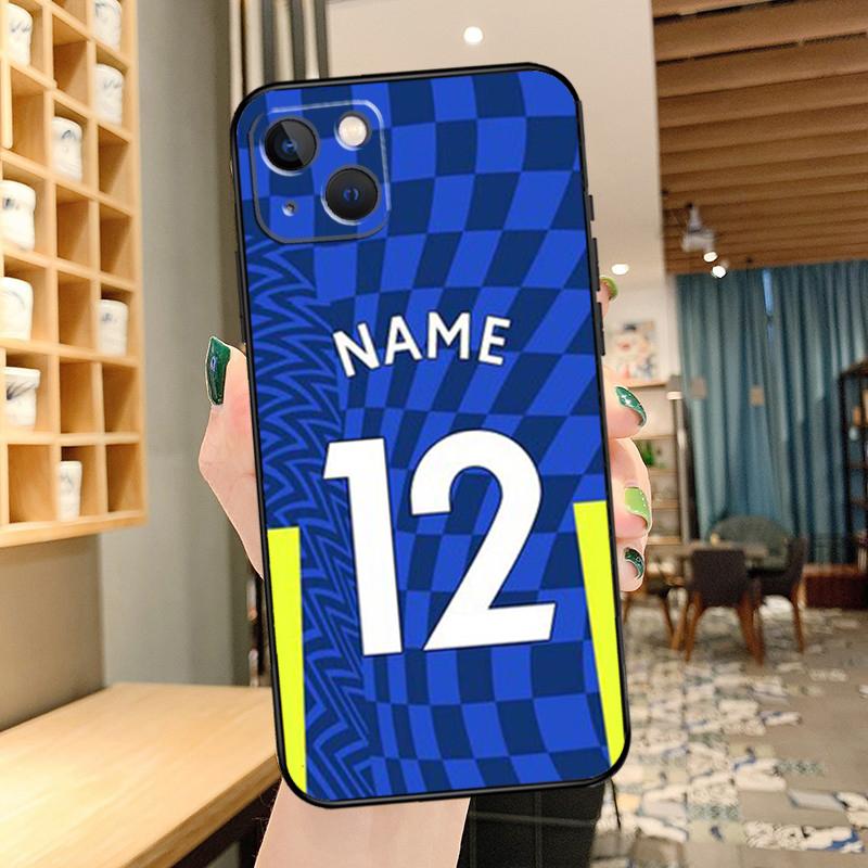 Personalised Football Name Number Phone Case For iPhone 13 12 11 14 15 16 Pro Max XS X XR Plus 12 13 Mini Back Cover
