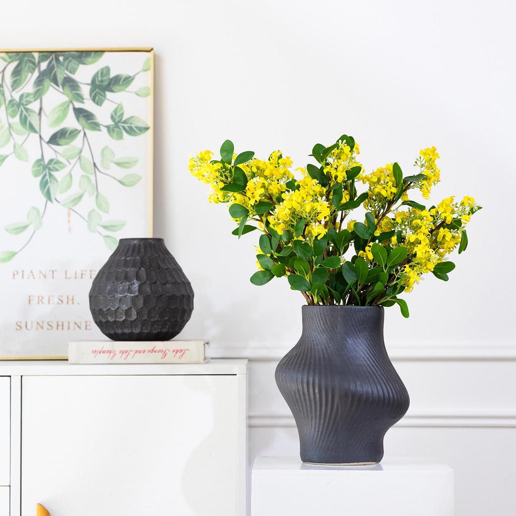 Wabi-Sabi Retro Ceramic Vase - Chinese Style for Living Room, Tea Room, or Hotel Decor
