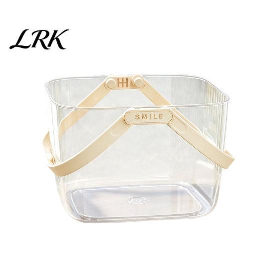 Outdoor Picnic Accessory Transparent Basket, with Handle, Large Capacity Organizer, Durable Multi-purpose Storage Basket Waterproof Food Container,