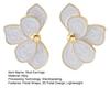 1 Pair Stud Earrings 3D Layered Petal Design Lightweight Alloy Ear Studs French Style Daily Wear Jewelry Gift