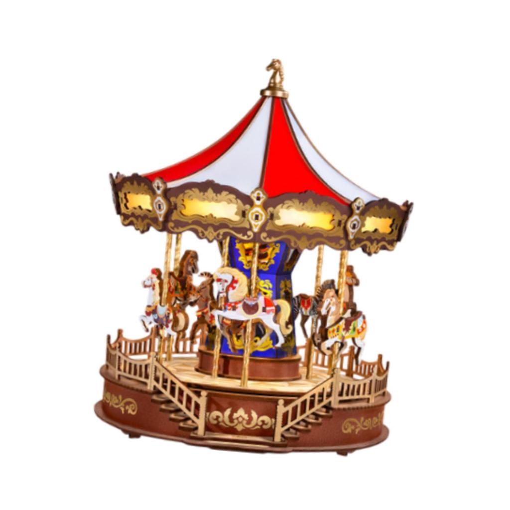 Musikalisk karusell musiklåda med ljus multifunktionell vacker bordsdekoration för mamma, flickor, kvinnor, dotter semesterpresenter