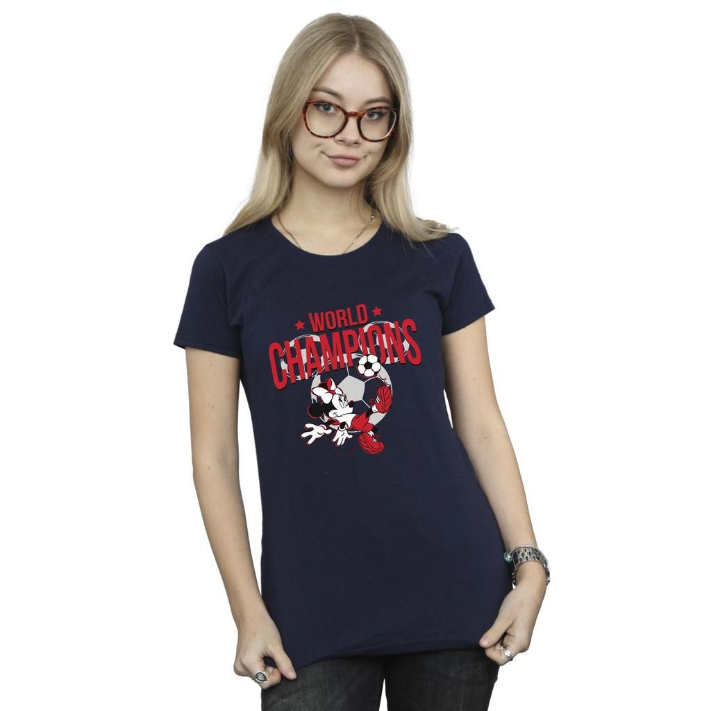Disney Womens/Ladies Minnie Mouse World Champions Cotton T-Shirt