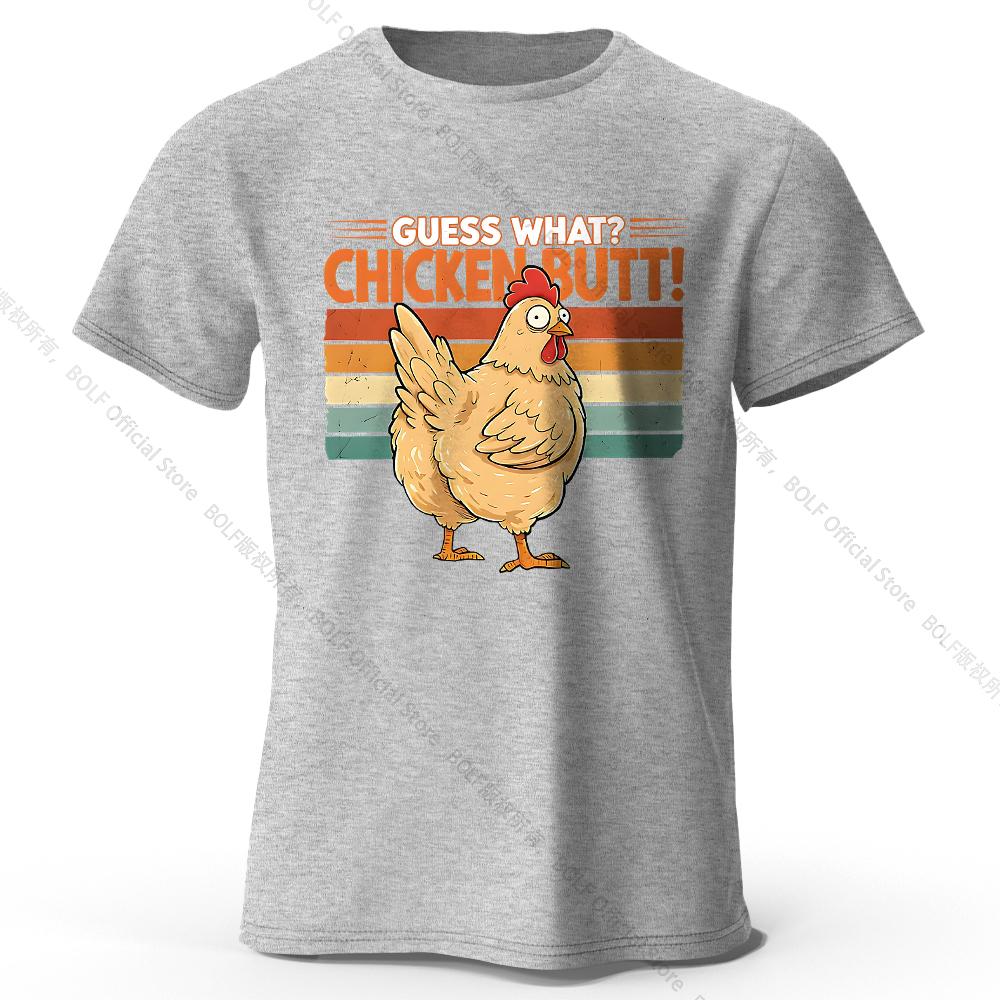 Herr T-shirt med kycklingrumpa tryck 100% bomull Oversized Fåniga grafiska t-shirts för kvinnor Sommartoppar Lekfull streetwear