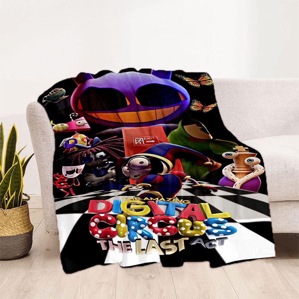 Digital Circus Blanket Comfortable Suitable for Sofa Office Bed Four Seasons Universal Playful Design Perfect Gift for Relatives and Friends