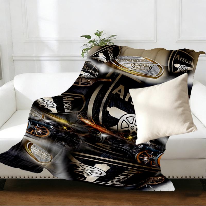 Coperta Stampata Arsenal F.C. - Morbida e Confortevole, per Camera da Letto, Viaggio, Divano, Decorazione Casa - Regalo di Compleanno Natale per Amico