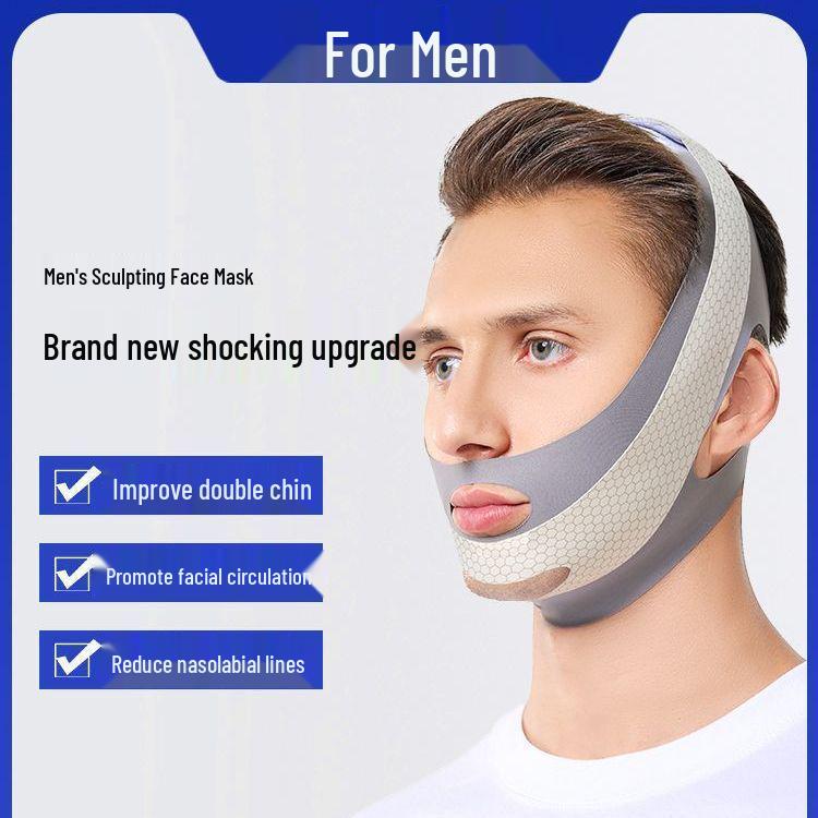Men's V-Face Lifting Bandage: Full Face Shaping & Double Chin Reduction Sleep Mask