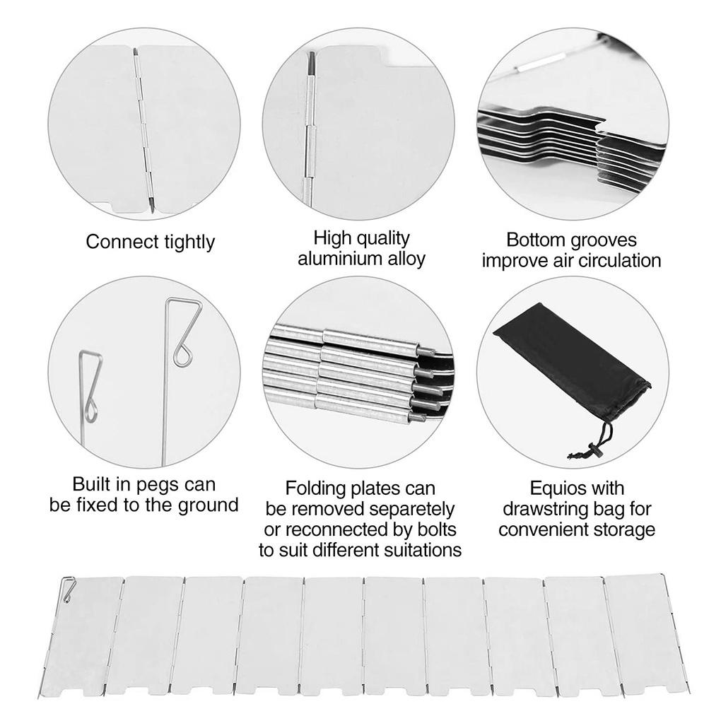 NEW 10 Plate Foldable Aluminum Outdoor Stove Wind Burner