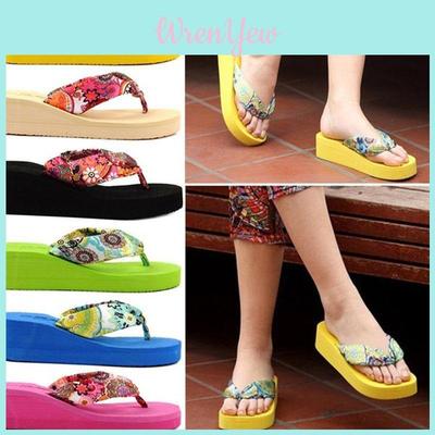 Elegant Women Summer Flip Flops Wedge Heeled Platforms With Comfortable Beach Shoes