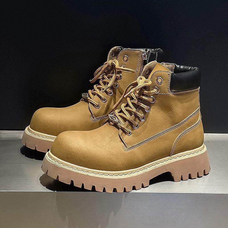 Men Women Martin Boots Autumn Winter Casual Ankle Boots Non‑Slip Wear‑Resistant Lace‑Up Shoes Outdoor Daily Footwear