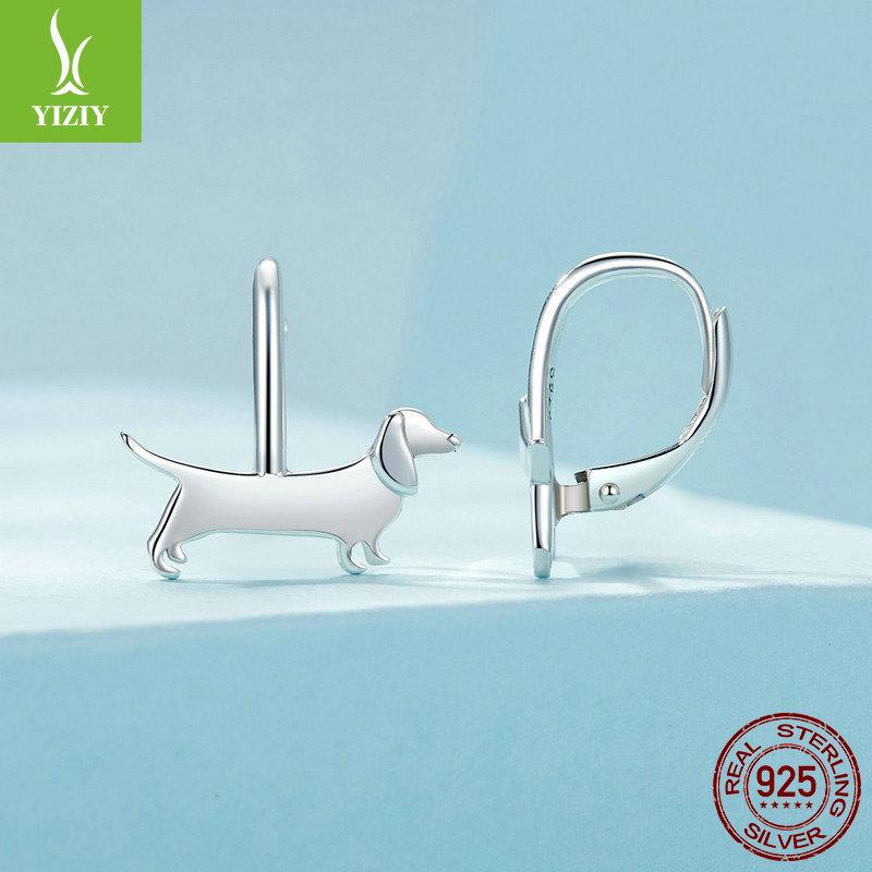 Yinziyun Dachshund Ear Cuffs: Cute S925 Sterling Silver Earrings for Women