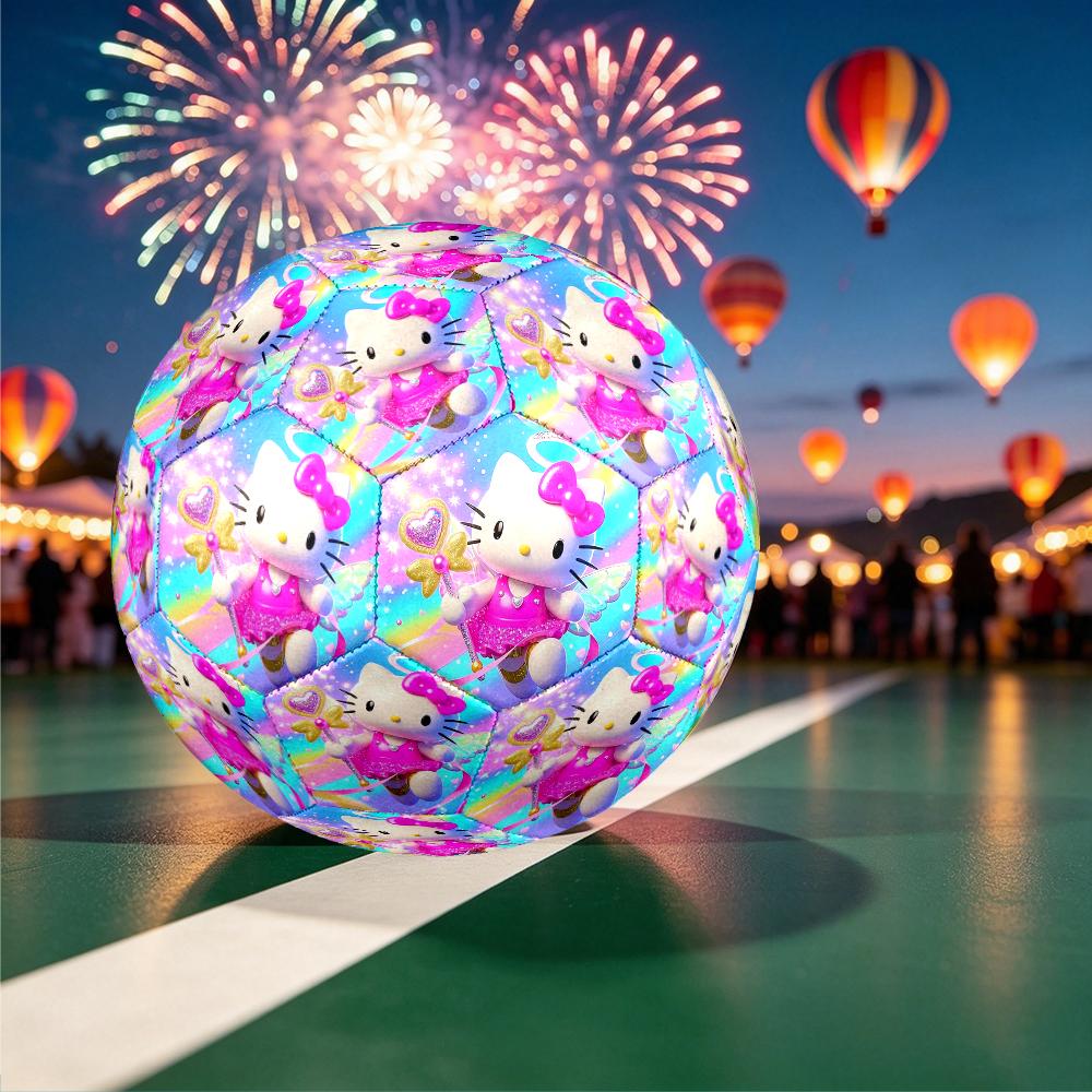 1pc Hello Kitty Pattern Football, Standard Size 5 Soccer Ball Stylish Sport Football for Competition Play and Training
