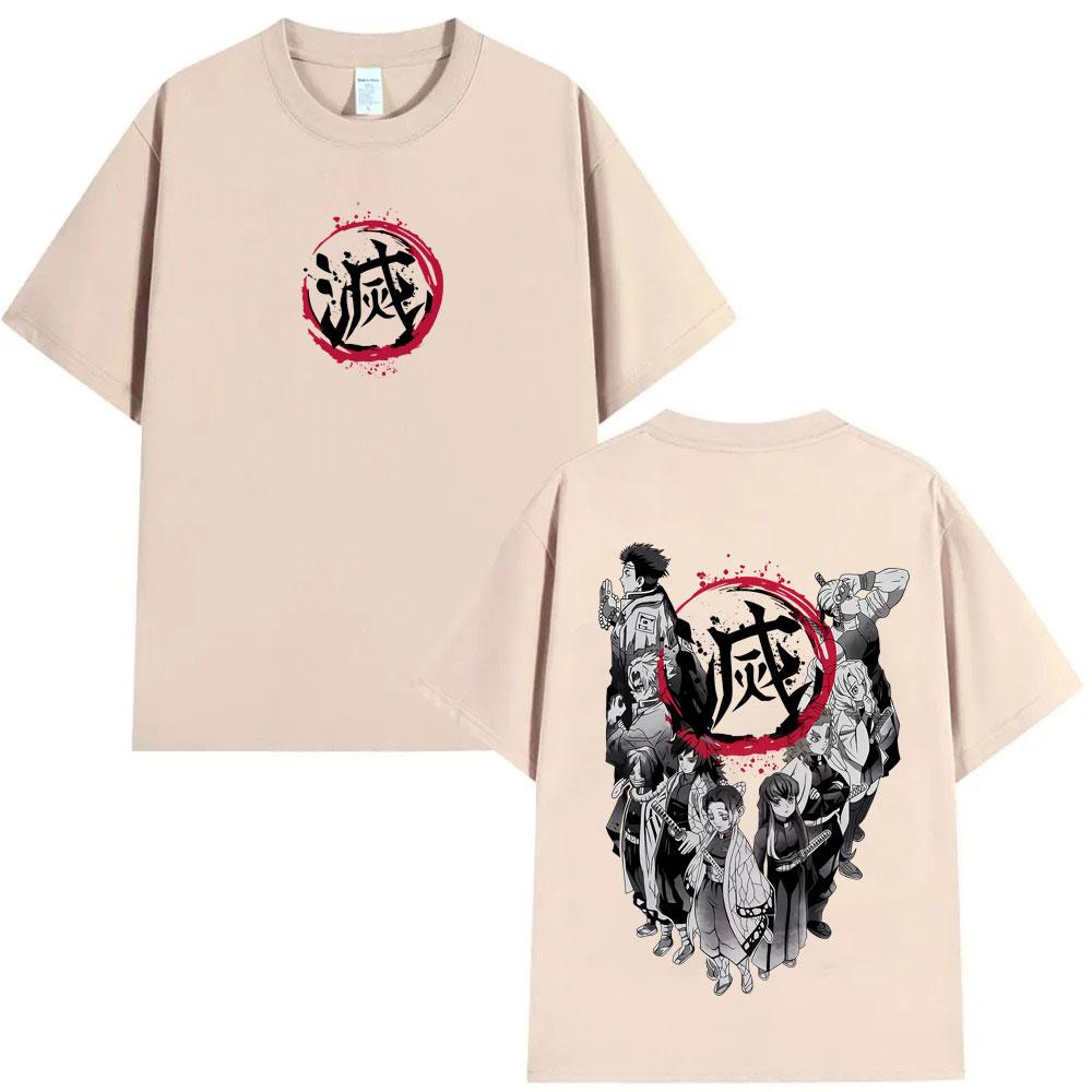 Anime Demon Slayer Hashira Members Logo Graphic T Shirt Men Women Clothing Fashion Oversized Tshirt Male Casual Cotton Tshirts