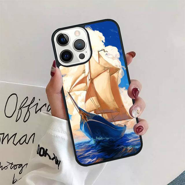 Sailing Pirate Ship Boat Phone Case Back Cover for iPhone 17 Air 16 15 14 13 11 12 Pro Max PlusS Shell Coque