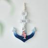 Boat Hook with Lanyard Solid Wood Handmade Blue White Gradient Coastal Decor Symbol Good Luck Boat Hook