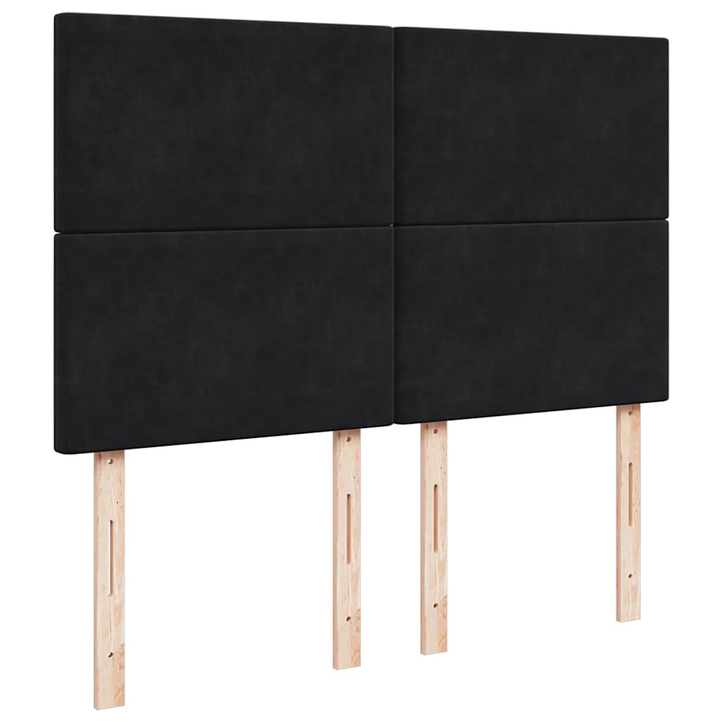 Ottoman Bed with Mattress Black 140x200 cm Velvet