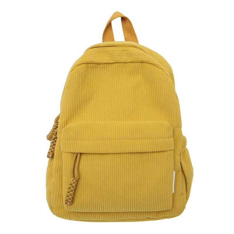 Mochilas Femininas de Veludo Cotelê Japonês Vários Bolsos Mochila de Viagem Mochila Escolar da Moda Volta às Aulas
