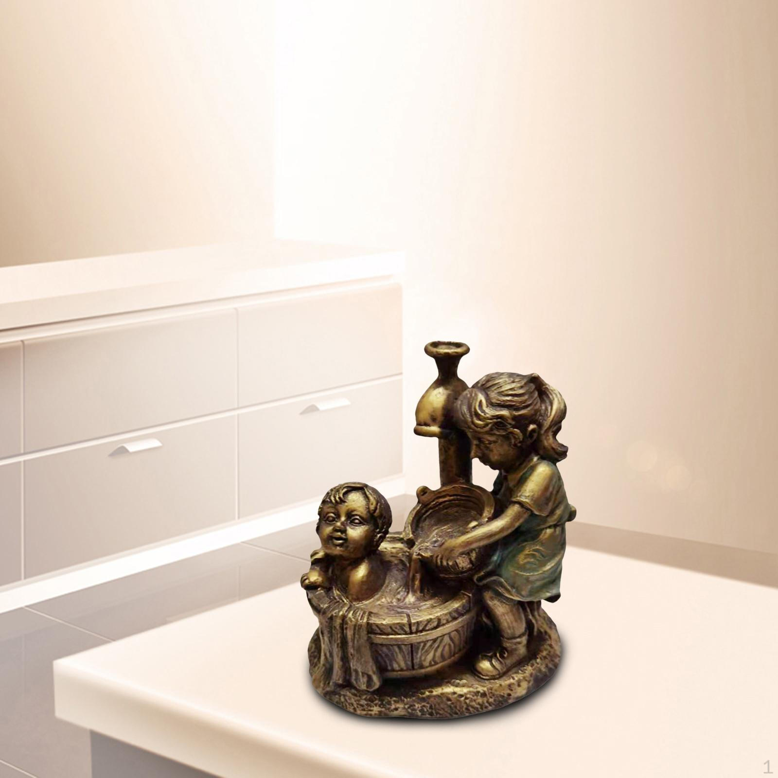 

Decorative Playing Children Kids Garden Statue Lovely Sculpture for Outdoor Decor Bathing