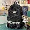 Schoolbag Japanese ins style cute cartoon print ballet style lace sweet soft sister travel leisure backpack