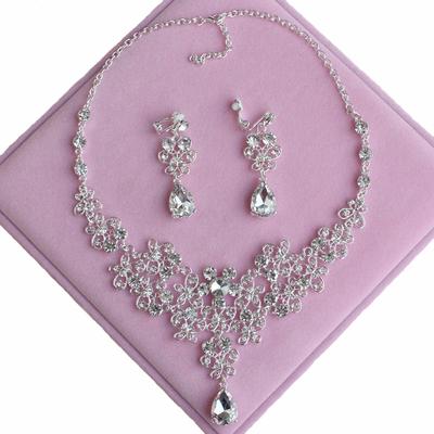 New Bridal Necklace Crown Wedding Accessories Butterfly Set Decorations Three-piece Set
