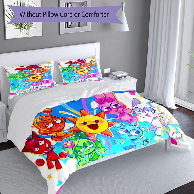 3pcs Sprunki2 pattern bedding set duvet cover set includes duvet cover &pillowcases, perfect all season bedroom decoration & gift