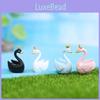 Adorable Resin Miniature Swan Figurines Colorful Cartoon Animal Decor Set