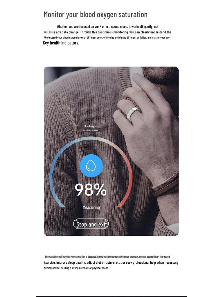 Cross-Border Bestseller Smart Ring: Heart Rate, Blood Oxygen, Sleep Monitoring, Waterproof, Remote Photo & Video Control.