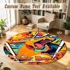 Round Rug Custom NamePokémon Pattern Non Slip Carpet Home Floor Decor
