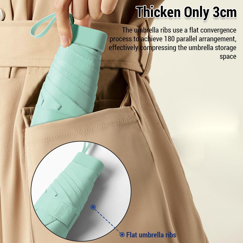 Mini Travel Sun Umbrella Waterproof Folding Umbrella Capsule Shape Umbrella with Case