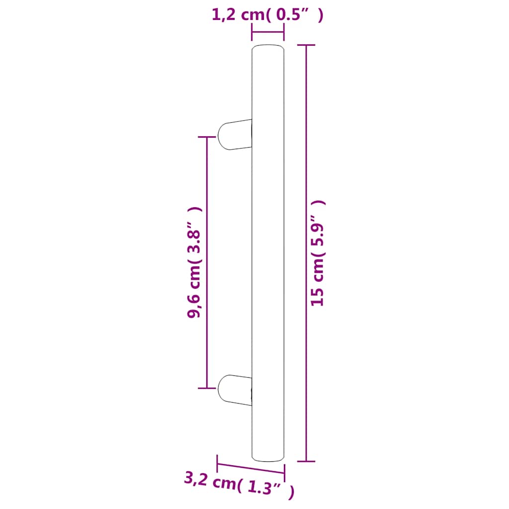 Furniture Handles 20 Pcs Golden 96 Mm Stainless Steel