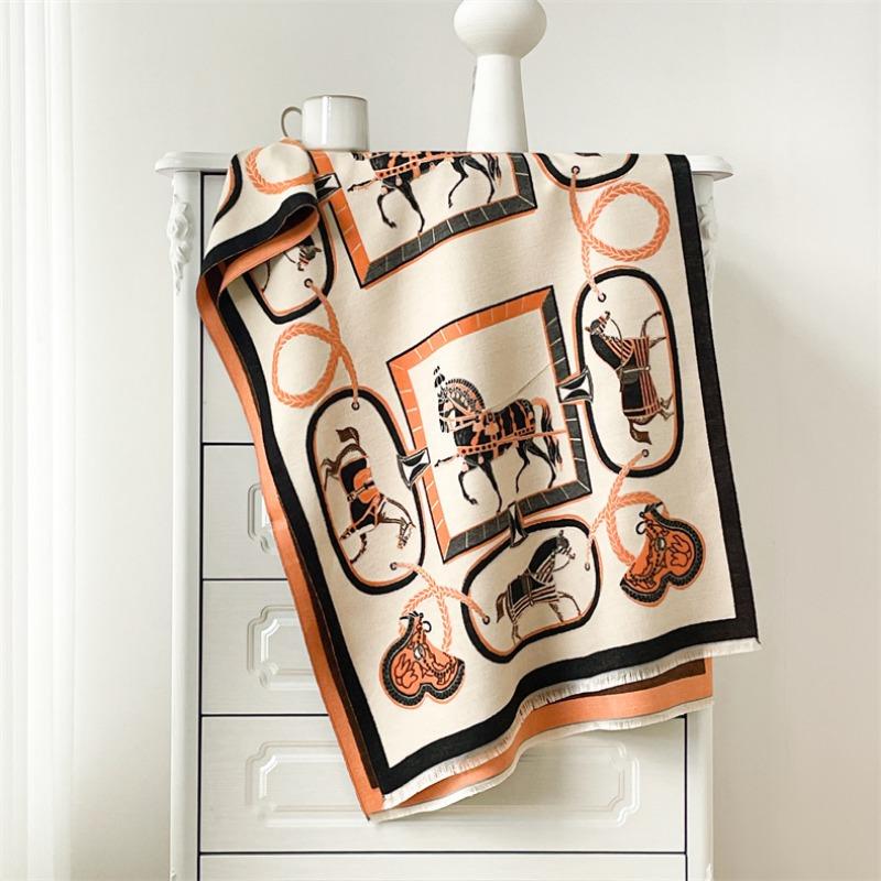 Autumn and winter new carriage scarf femininity versatile scarf double-sided imitation cashmere high-end warm shawl long scarf