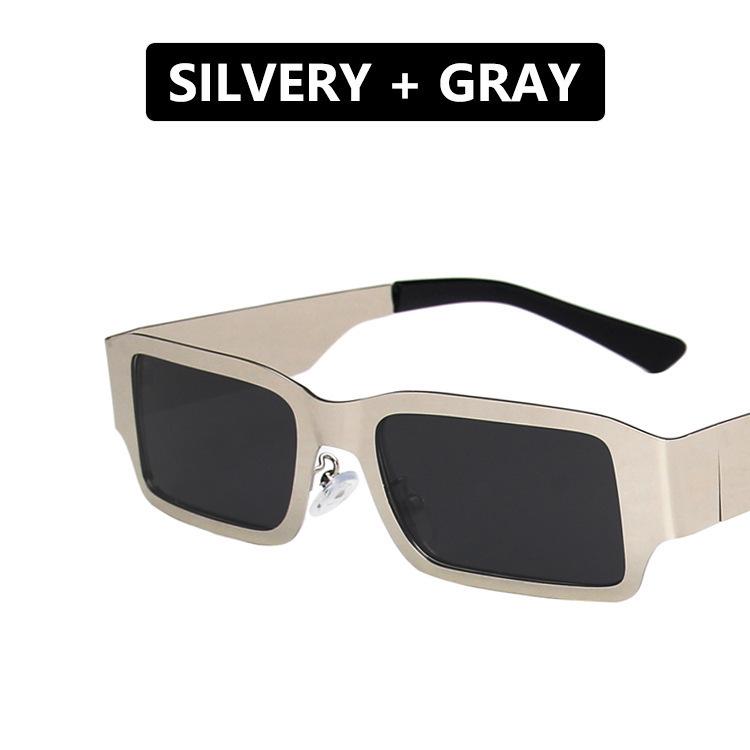 

Трендовые солнцезащитные очки с квадратной металлической оправой – Хип-хоп мода, Европейский/Американский стиль