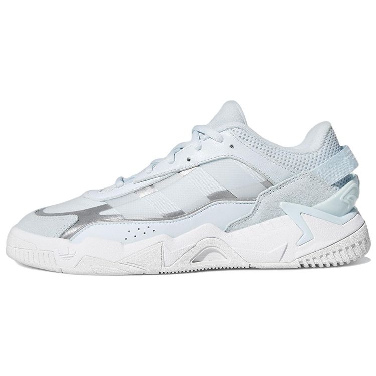 Adidas Originals Niteball 2.0 Leather Comfortable Non-Slip Durable Low-Top Lifestyle Shoes Women Sneaker Light-Blue GW0883