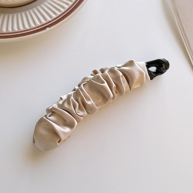 Fabric Banana Clip Korean Elegant Leopard Print Ponytail Holder Ponytail Clip Hair Claw Hairpin Sweet Bowknot Hair Clip Women